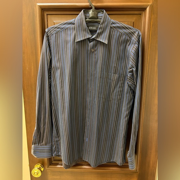 Like NEW Saks button down perfect for a night out. Reversible cuffs add flair. - Picture 2 of 4